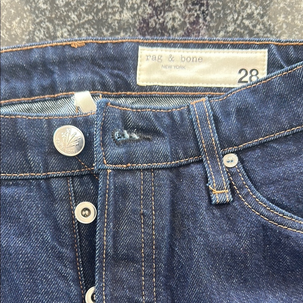 Rag & Bone Alex High-Rise Straight Dark Denim Jeans. Women’s 28